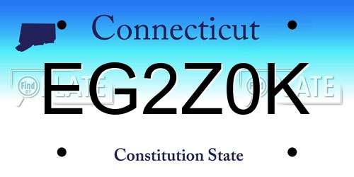 EG2Z0K Connecticut License Plate