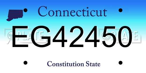 EG42450 Connecticut License Plate