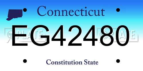 EG42480 Connecticut License Plate