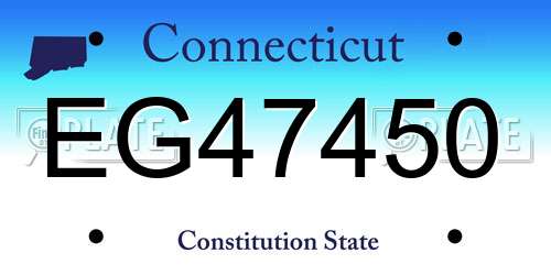 EG47450 Connecticut License Plate