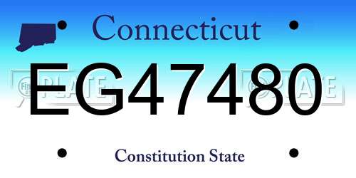 EG47480 Connecticut License Plate