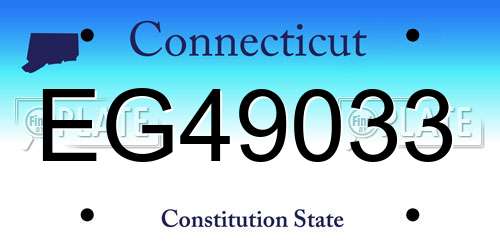 EG49033 Connecticut License Plate
