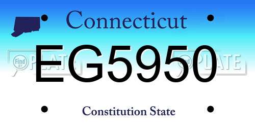 EG5950 Connecticut License Plate