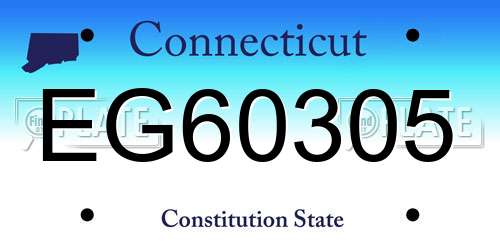 EG60305 Connecticut License Plate