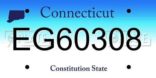 EG60308 Connecticut License Plate