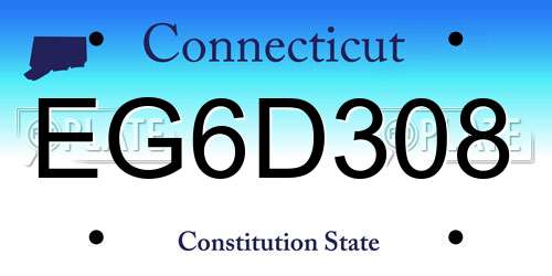 EG6D308 Connecticut License Plate