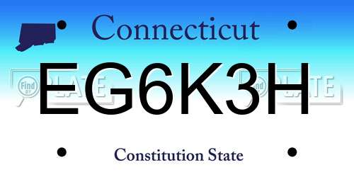 EG6K3H Connecticut License Plate