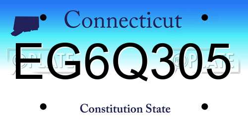 EG6Q305 Connecticut License Plate