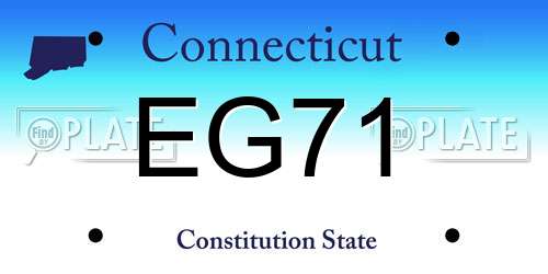 EG71 Connecticut License Plate