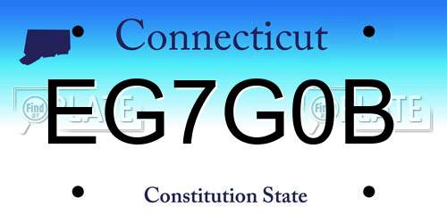 EG7G0B Connecticut License Plate