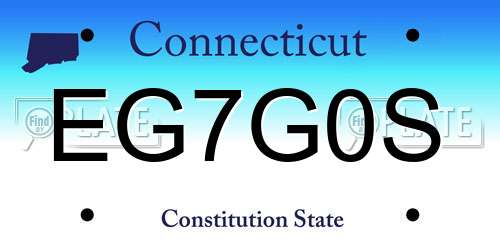 EG7G0S Connecticut License Plate