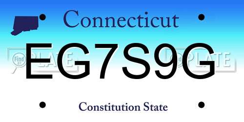 EG7S9G Connecticut License Plate