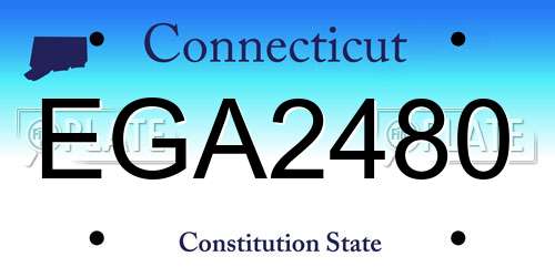 EGA2480 Connecticut License Plate