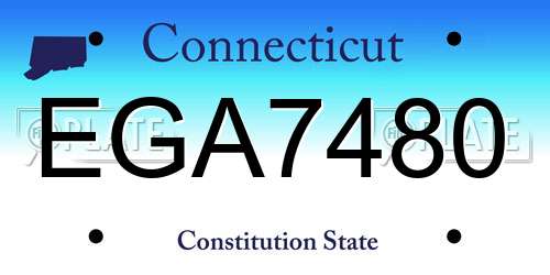 EGA7480 Connecticut License Plate