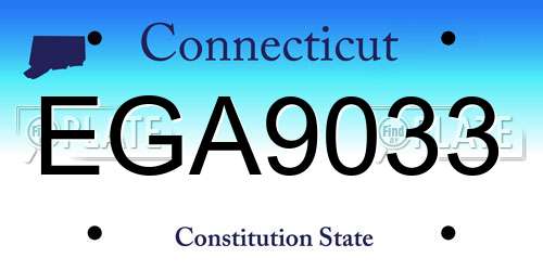 EGA9033 Connecticut License Plate