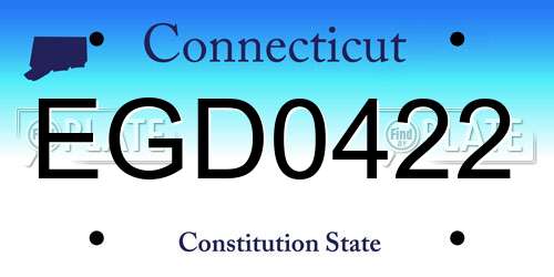 EGD0422 Connecticut License Plate