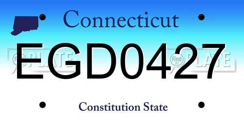 EGD0427 Connecticut License Plate