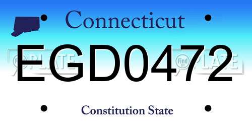 EGD0472 Connecticut License Plate