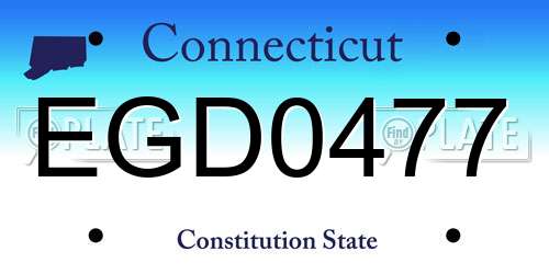EGD0477 Connecticut License Plate