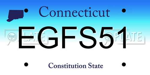 EGFS51 Connecticut License Plate