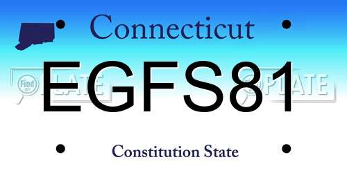 EGFS81 Connecticut License Plate