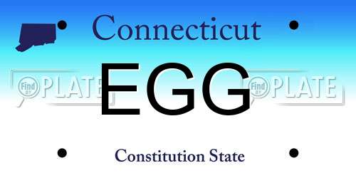 EGG Connecticut License Plate