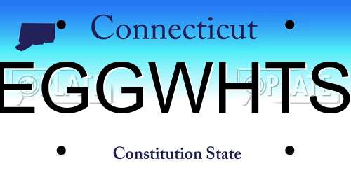 EGGWHTS Connecticut License Plate
