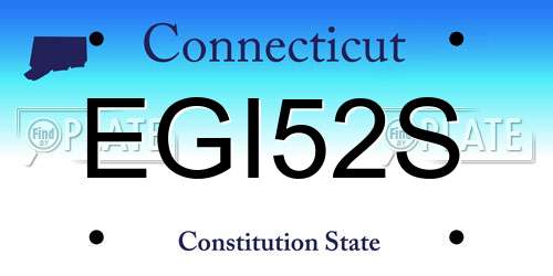 EGI52S Connecticut License Plate