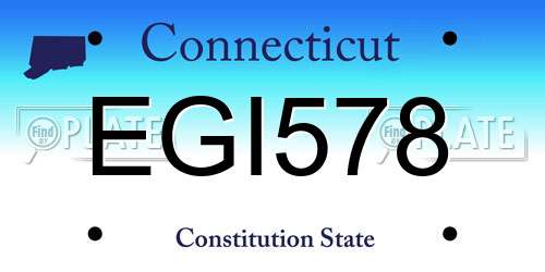 EGI578 Connecticut License Plate