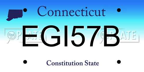 EGI57B Connecticut License Plate