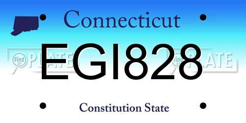 EGI828 Connecticut License Plate