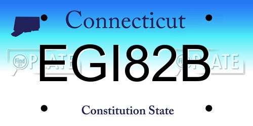 EGI82B Connecticut License Plate
