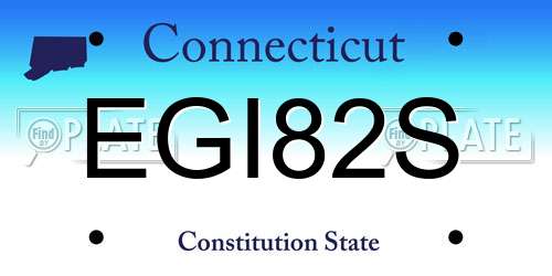 EGI82S Connecticut License Plate