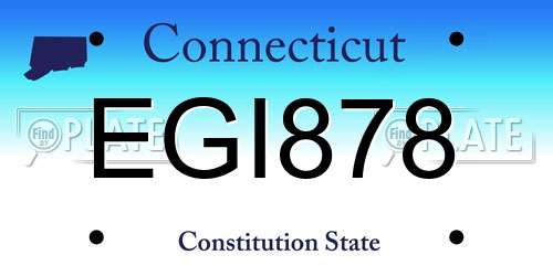 EGI878 Connecticut License Plate