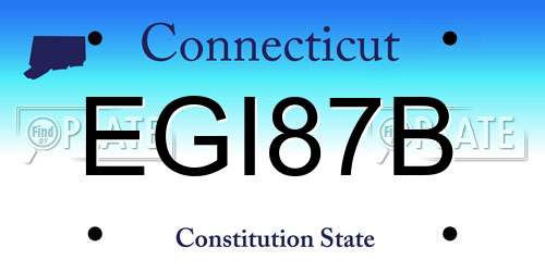 EGI87B Connecticut License Plate