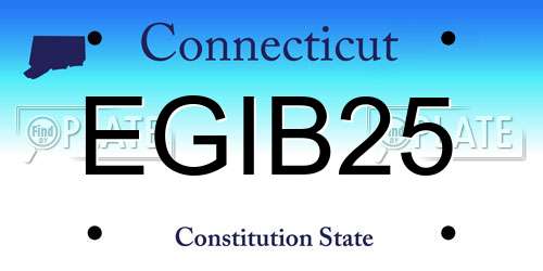 EGIB25 Connecticut License Plate