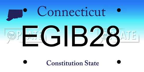 EGIB28 Connecticut License Plate