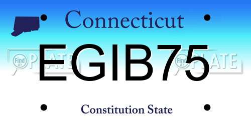 EGIB75 Connecticut License Plate