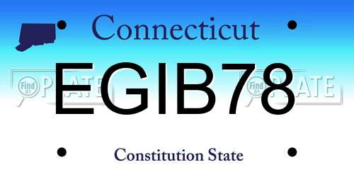 EGIB78 Connecticut License Plate