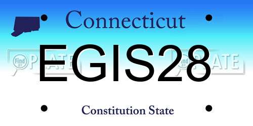 EGIS28 Connecticut License Plate