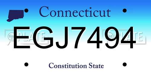 EGJ7494 Connecticut License Plate