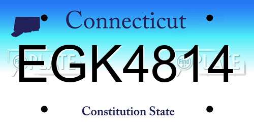 EGK4814 Connecticut License Plate