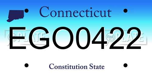EGO0422 Connecticut License Plate