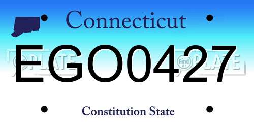 EGO0427 Connecticut License Plate