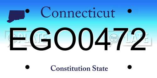 EGO0472 Connecticut License Plate