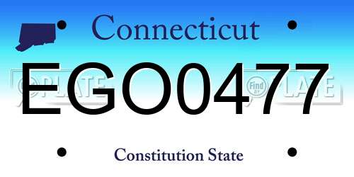 EGO0477 Connecticut License Plate