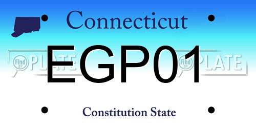 EGP01 Connecticut License Plate
