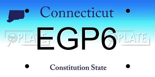 EGP6 Connecticut License Plate