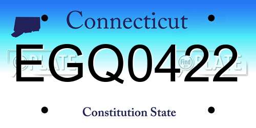 EGQ0422 Connecticut License Plate
