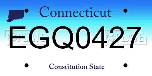 EGQ0427 Connecticut License Plate